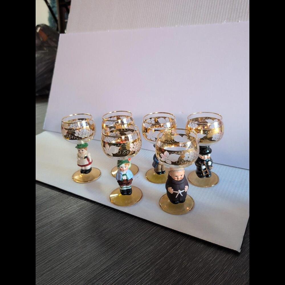 Goebel Wine Glass Figurine Set Of 6